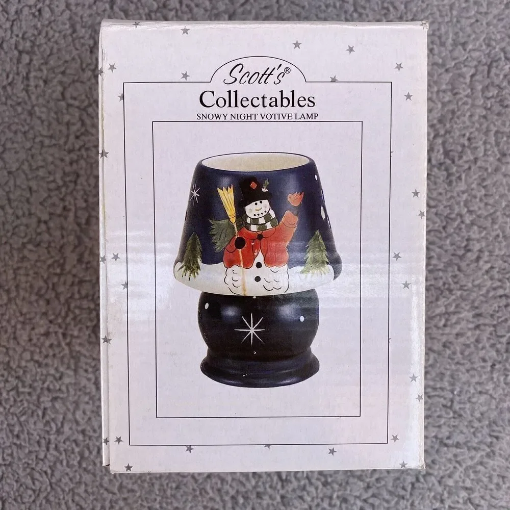 Scott’s Collectibles Snowy Night Votive Lamp Candle Holder Gift #6481